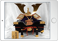五月人形と付属品全景の撮影